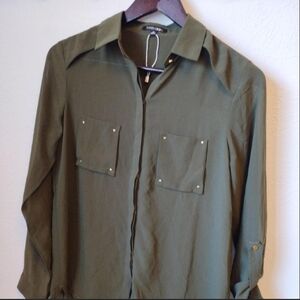 Green Lightweight Shirt Jacket